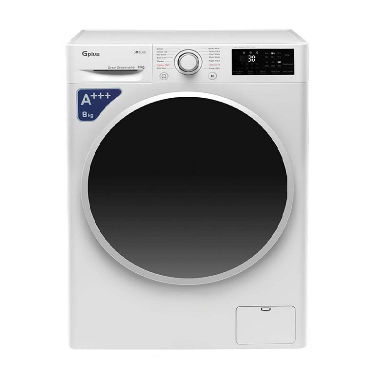 GPlus-GWM-P87W-sharifistore ماشین لباسشویی جی پلاس 8 کیلویی مدل GWM-P87W رنگ سفید - تصویر 1