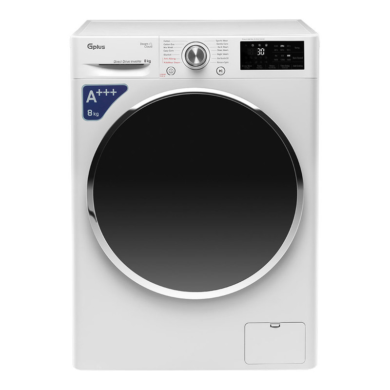 gwm-p880w-gplus-sharifistore ماشین لباسشویی جی پلاس 8 کیلویی مدل GWM-P880W رنگ سفید - تصویر 1