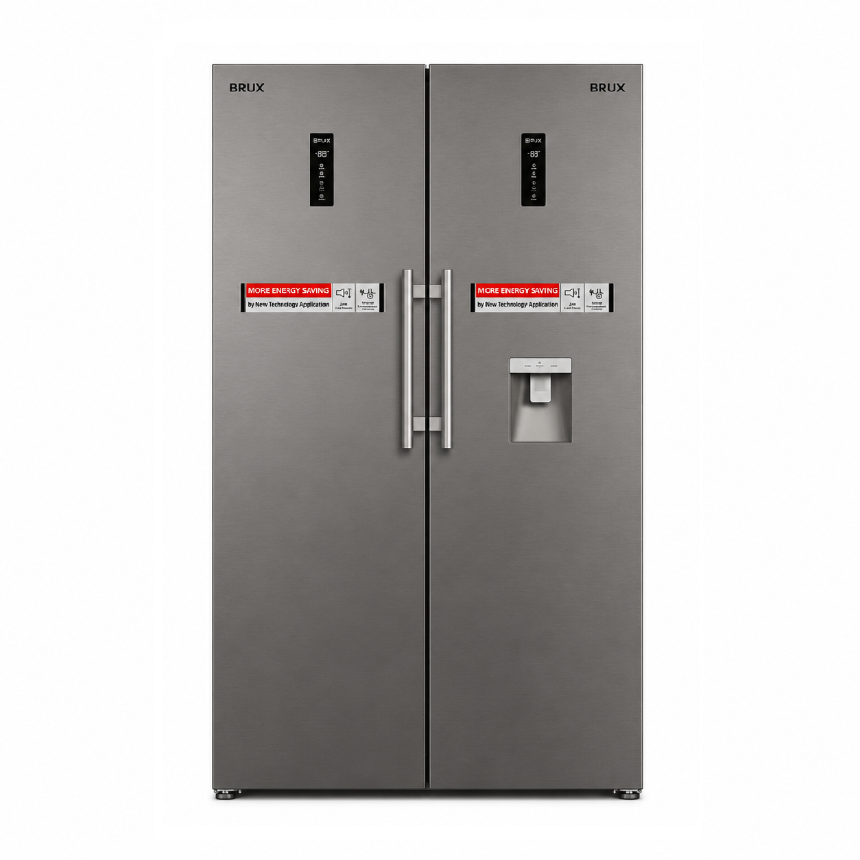 BRUX-60116012S-SHARIFISTORE یخچال فریزر دوقلو بروکس 40فوت مدل RN6012-RF6011 رنگ استیل - تصویر 1