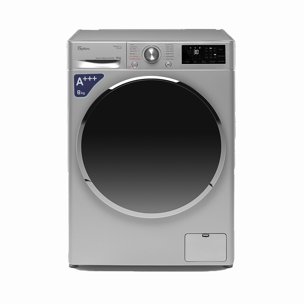 GPLUS-GWM-R808S-SHARIFISTORE ماشین لباسشویی جی پلاس 8 کیلویی مدل GWM-R808S رنگ سیلور - تصویر 1